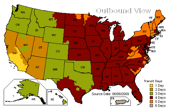 Otto's UPS Time in Transit Map